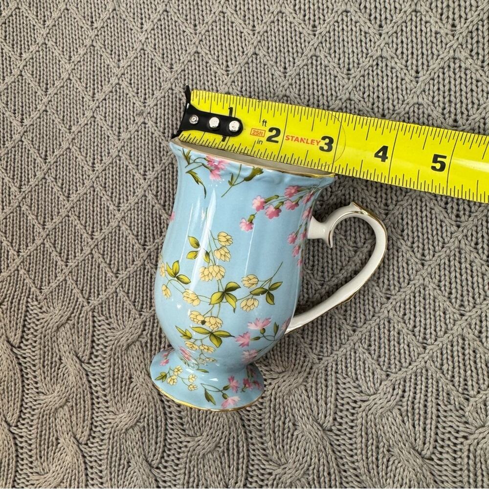 Peppertree Tabletops China Floral Blue Tea Cup Mug Fine Porcelain Coastline - Picture 8 of 11